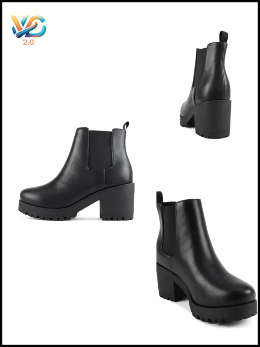 Soda Jaber Ankle Bootie with Lug Sole and Chunky Heel